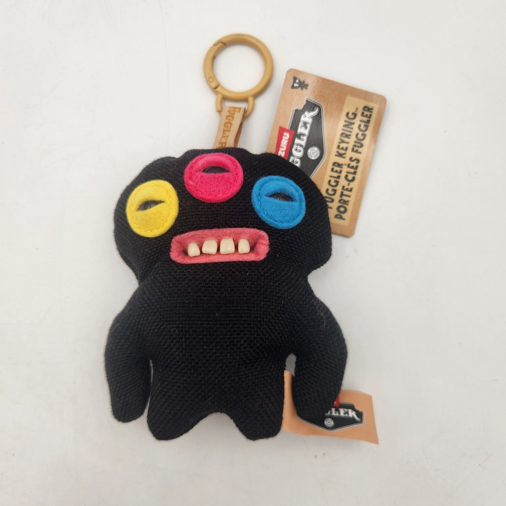 Zuru Fuggler Keyring Black Three Eyed‎ Monster Plush Clip On Human Teeth NWT